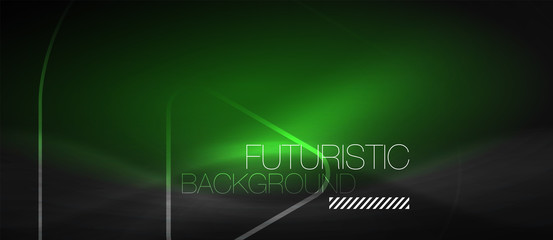 Dark black abstract background with neon colors and lines