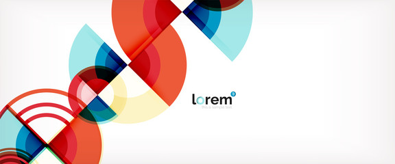 Obraz premium Circle abstract background, bright colorful round geometric shapes