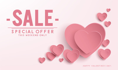 happy valentine's day sale banner vector design