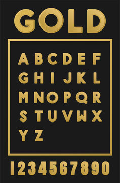 Gold Alphabet Vector
