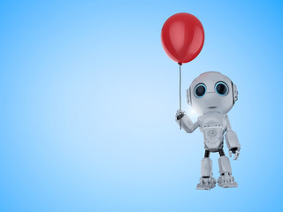 mini robot with balloon