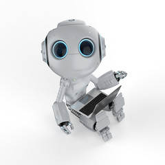 robot with notebook