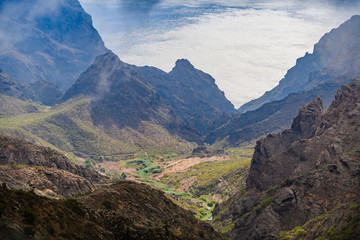 Incredible view of the coast near the Masca gorge. Tenerife. Canary Islands..Spain