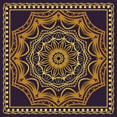 Design with abstract hand drawn floral color mandala pattern with decorative element. Vector illustration. Template design for card, shawl, bandanna, fashion print