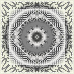 Vector pattern with floral mandala. for embroidery. illustration. For fabric, textile, bandana, print.