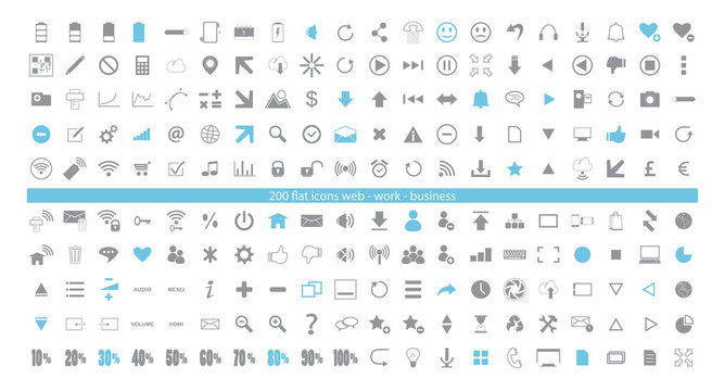 200 Everyday Vector Web Icons, 200 Icone Del Web Uso Giornaliero 