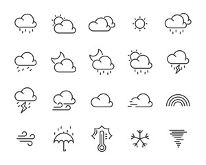 Fototapeta premium set of weather icon,such as cloud, sun, weather