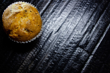 Muffin on a black background
