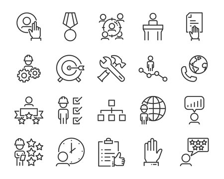 set of job seach icons ,such as work, career, traning, business, skill, meeting
