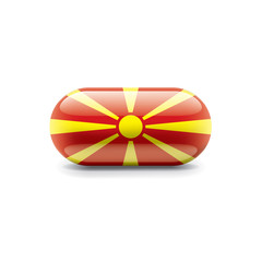 Obraz premium Macedonia flag, vector illustration on a white background