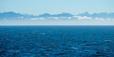 puget sound near seattle washington and mountain background