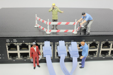 a mini people figures help moving LAN