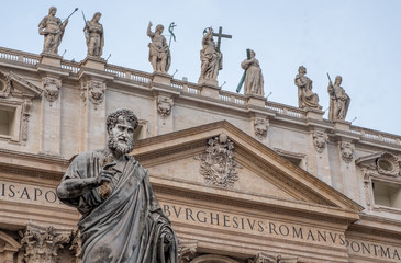 Fototapeta na wymiar St. Peter's Basilica at Vatican City in Rome