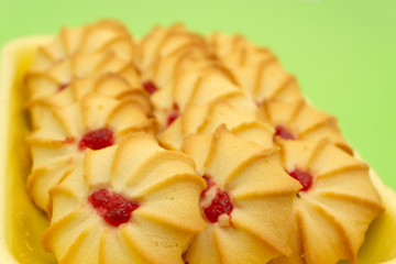 Qurabiya, homemade biscuit shortbread cookies with jam Kurabye .