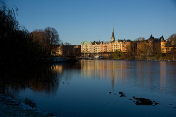 Waterview of Stockholm in winter