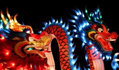 illuminated chinese dragon lantern