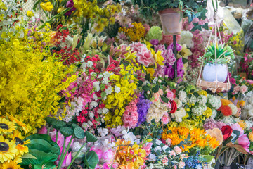 Obraz premium Variety of Flowers at Flower Market in Saigon