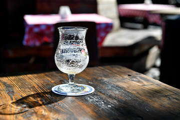 Empty glass of beer.
