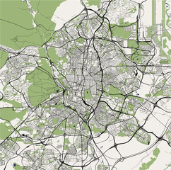 vector map of the city of Madrid, Spain