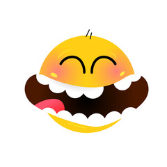 Smiley. Happy face. Smile. Image is isolated on white background.