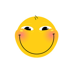 Smiley. Smile. Emotional smiley for expressions in social networks, chat rooms, messages, mobile and web applications. Emoji yellow face. Symbol, icon.