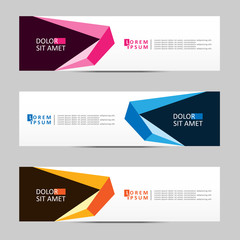 Vector abstract geometric design banner web template.
