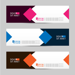 Vector abstract geometric design banner web template.