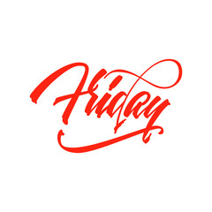 Friday lettering. Motivational quote. Weekend inspiration typography. Calligraphy postcard poster graphic design lettering element. Hand written sign. Decoration element. Its Friday lets dance.