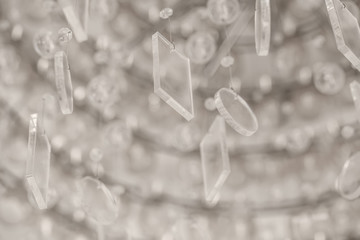 Blurred glass pendants background in brown colors