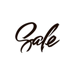 Obraz premium Sale lettering. Handwritten modern calligraphy, brush painted letters. Inspirational text, vector illustration. Template for banner, poster, flyer, greeting card, web design or photo overlay