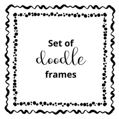 Seasonal ornaments. Doodle patterns. Decorative design elements. Ribbon, border, divider, pattern, symbol set. Doodle cartoon frame set.