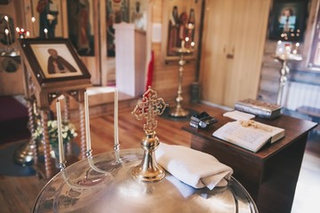 Baptism ceremony in the Russian Church.