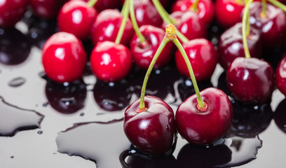 texture of fresh berries cherries