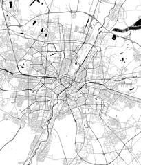 vector map of the city of Munich, Bavaria, Germany