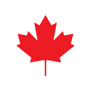 Maple leaf for Canada flag, Maple symbol, Vector illustration of maple leaf Canada flag on white background.