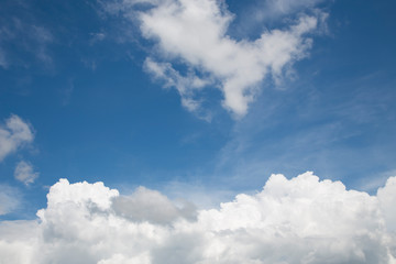 Naklejka na ściany i meble Blue sky background and white clouds.