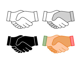 Set of handshake icon design. Friendship and partnership concept. Pictogram Symbol. Vector illustration isolated on white background.