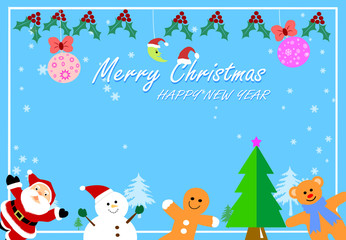  cheerful at Christmas time and happy new year ,wallpaper,greeting card.
