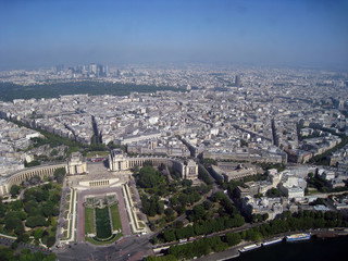aerial view of paris from eiffel tower
