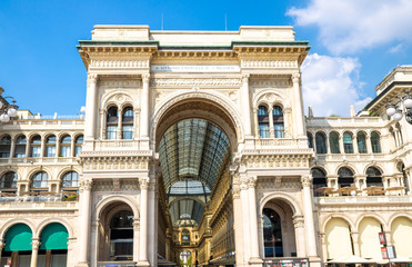 Fototapeta na wymiar Gallery Vittorio Emanuele II famous luxury shopping mall, Milan, Italy