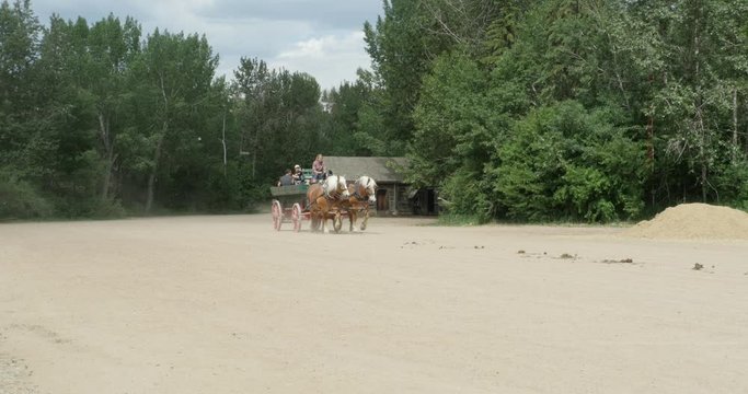 Old western town theme. Horse and buggy