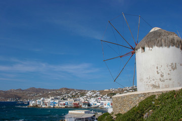Idyllic Windmill on the island of Mykonos, Greece