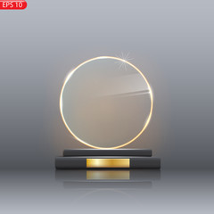 Glass Trophy Award. First place Prize plaque. 