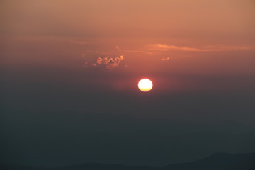 sunrise with dark and brighness light