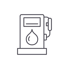 Gas station line icon concept. Gas station vector linear illustration, sign, symbol