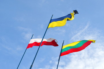Флаги Литвы, Украины и Польши
