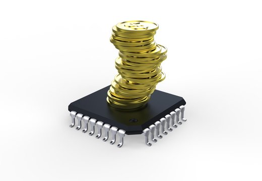 microchip with coin