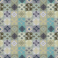 Ethnic patchwork seamless pattern