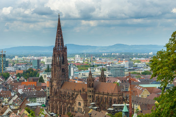 Naklejka premium Germany, Minster of Freiburg im Breisgau without scaffolding
