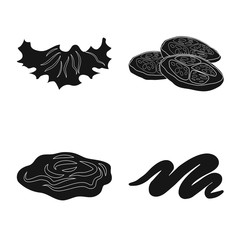 Isolated object of burger and sandwich icon. Set of burger and slice vector icon for stock.